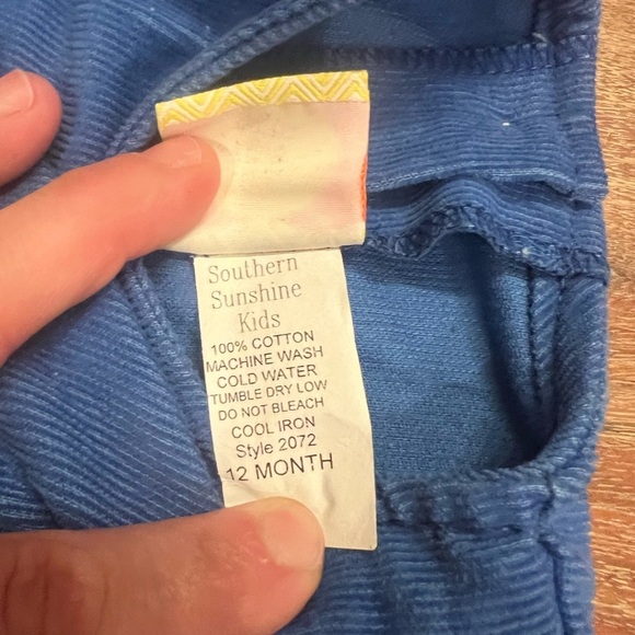 Southern Sunshine blue Corduroy Finley Dress size 12 months - Picture 4 of 6
